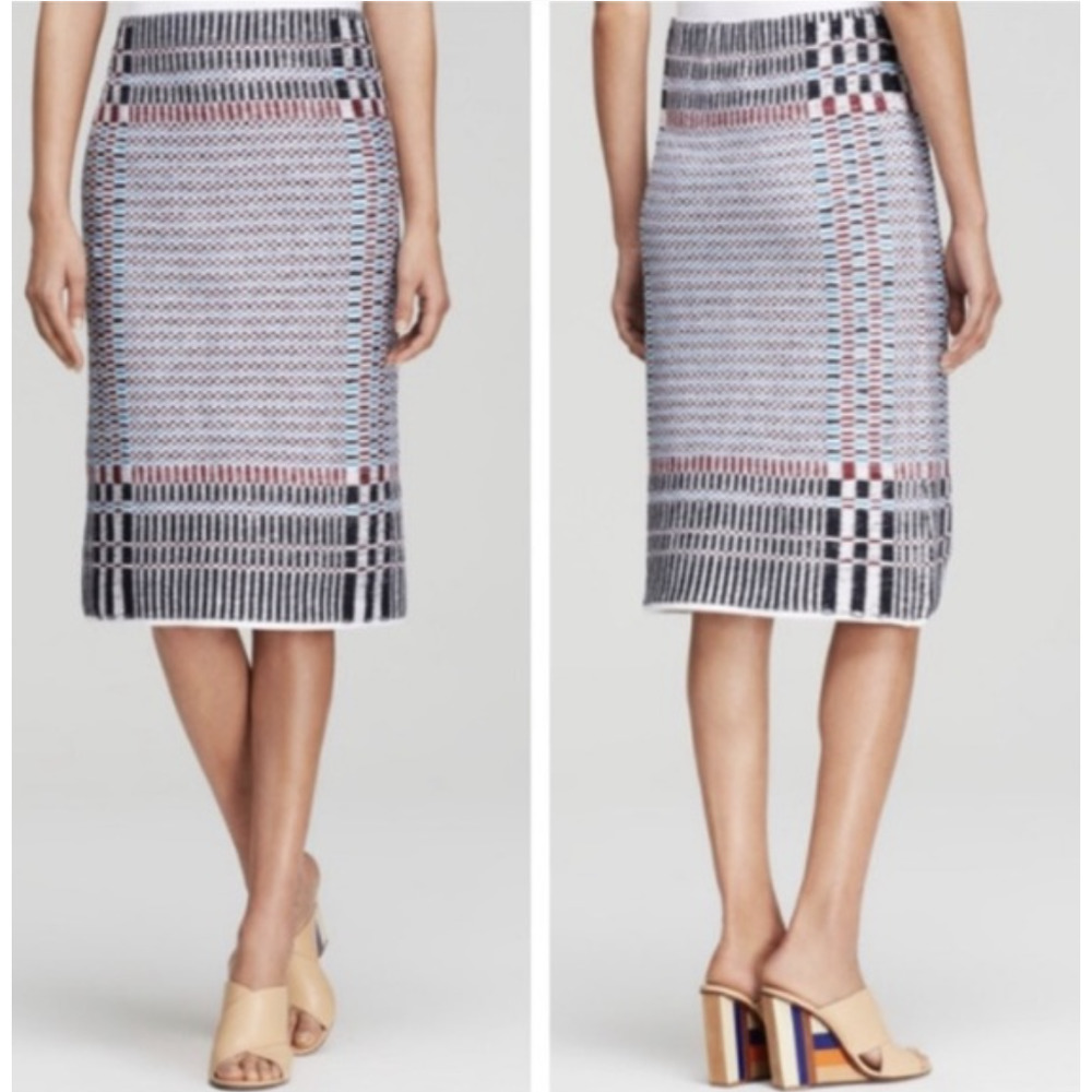 Tory Burch Jacquard Basket-weave Skirt In Floating Basketweave